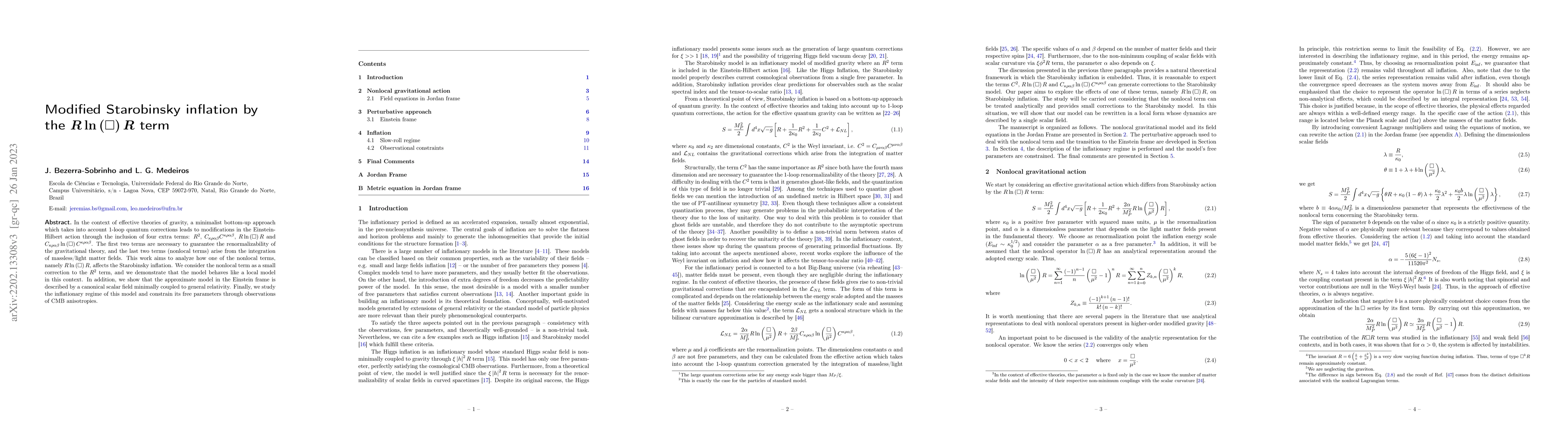 Thumbnail for Modified Starobinsky inflation by the $R\ln\left( \square\right) R$ term