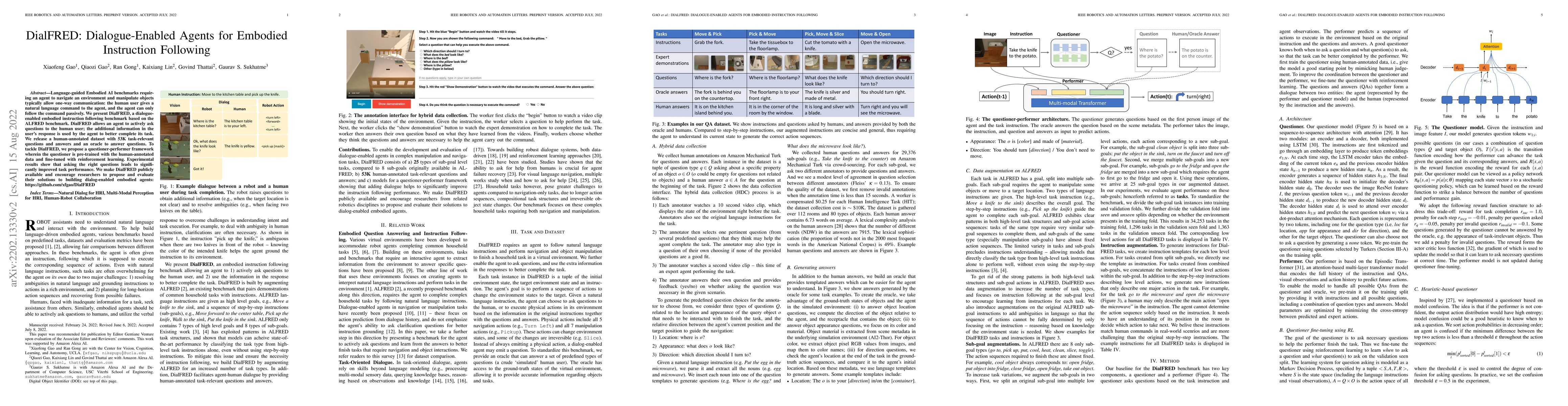 Thumbnail for DialFRED: Dialogue-Enabled Agents for Embodied Instruction Following
