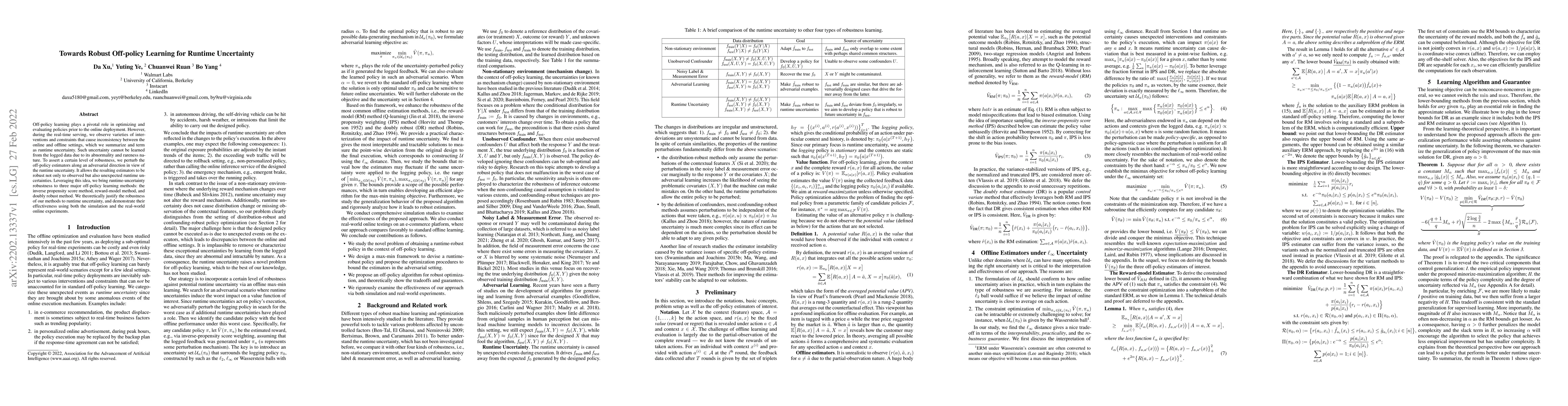 Thumbnail for Towards Robust Off-policy Learning for Runtime Uncertainty