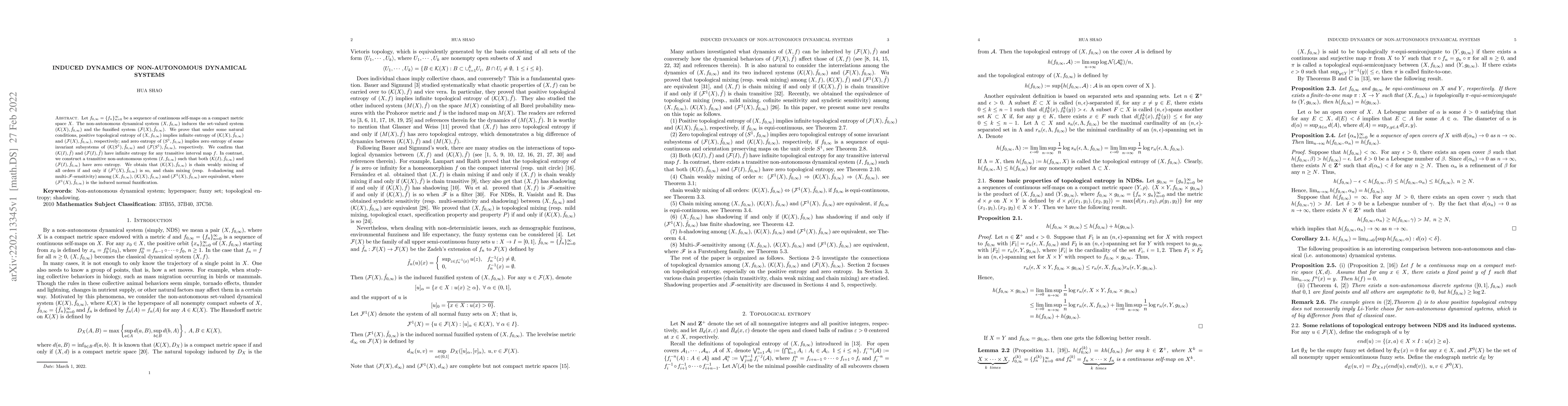 Thumbnail for Induced dynamics of non-autonomous dynamical systems