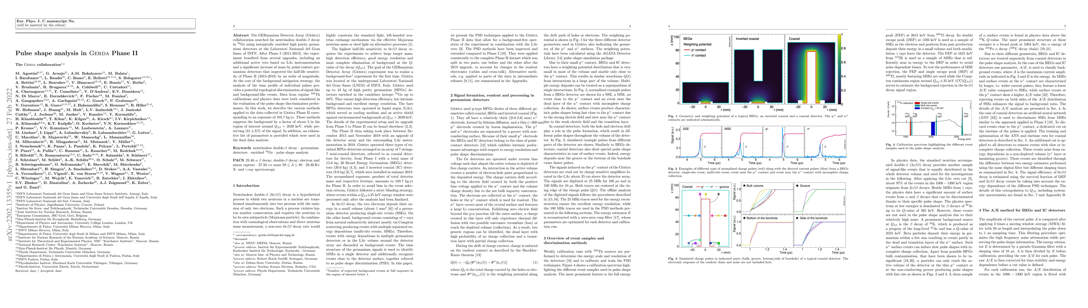 Thumbnail for Pulse shape analysis in GERDA Phase II