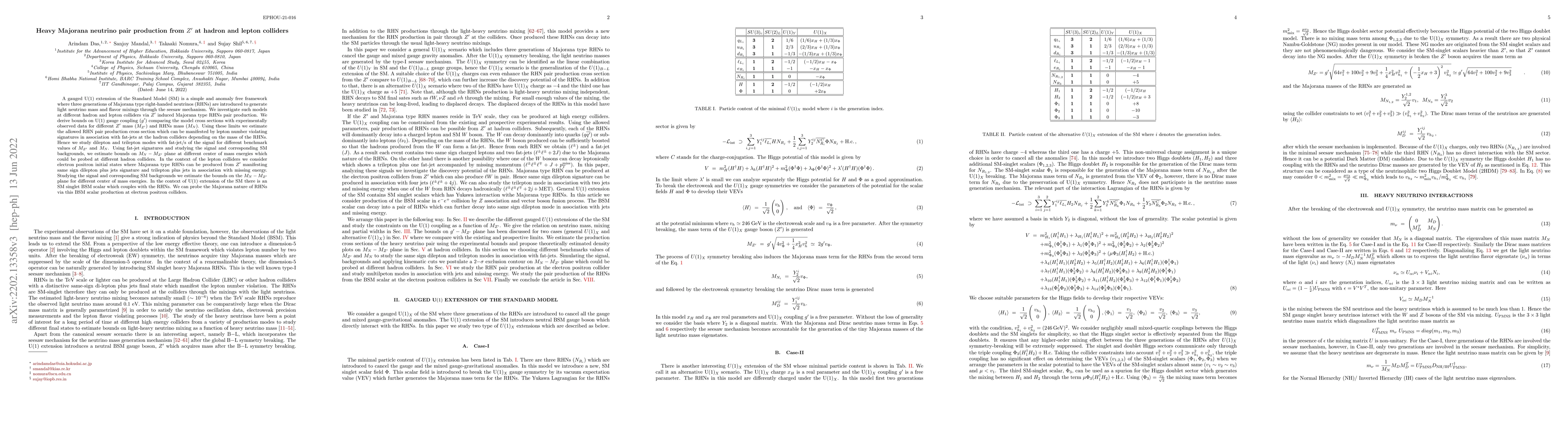 Thumbnail for Heavy Majorana neutrino pair production from $Z^\prime$ at hadron and
  lepton colliders