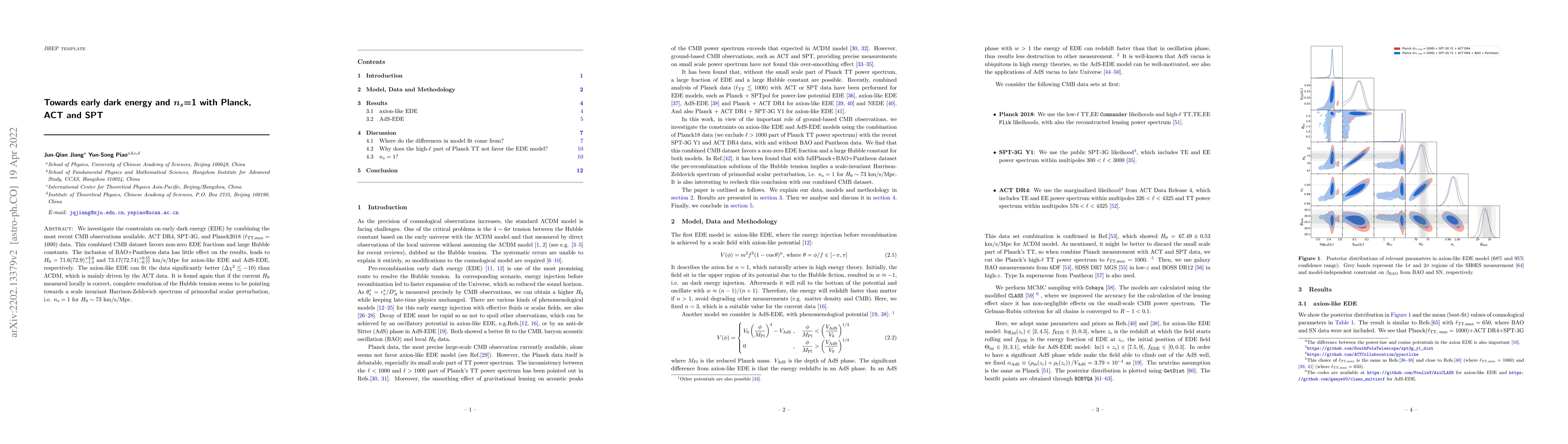 Thumbnail for Towards early dark energy and $n_s$=1 with Planck, ACT and SPT