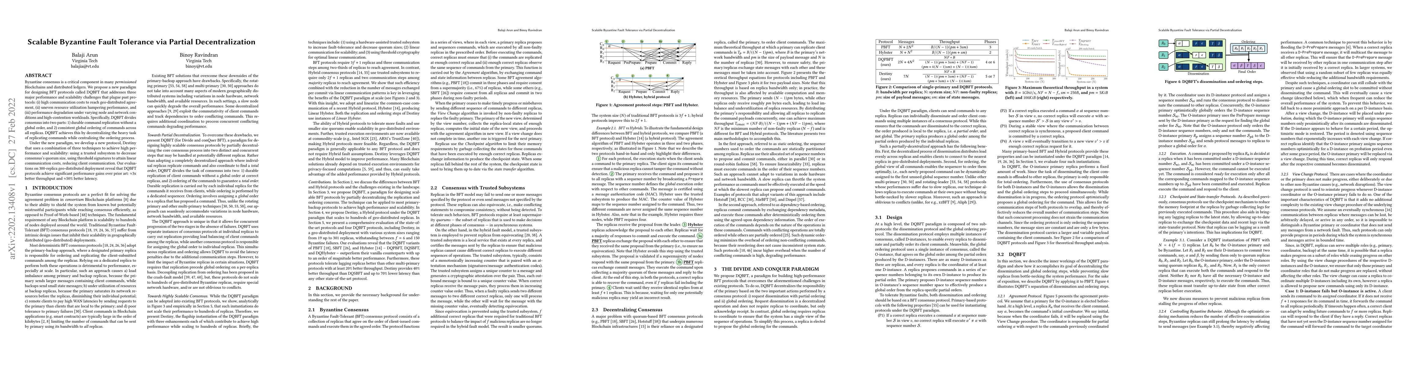 Thumbnail for Scalable Byzantine Fault Tolerance via Partial Decentralization