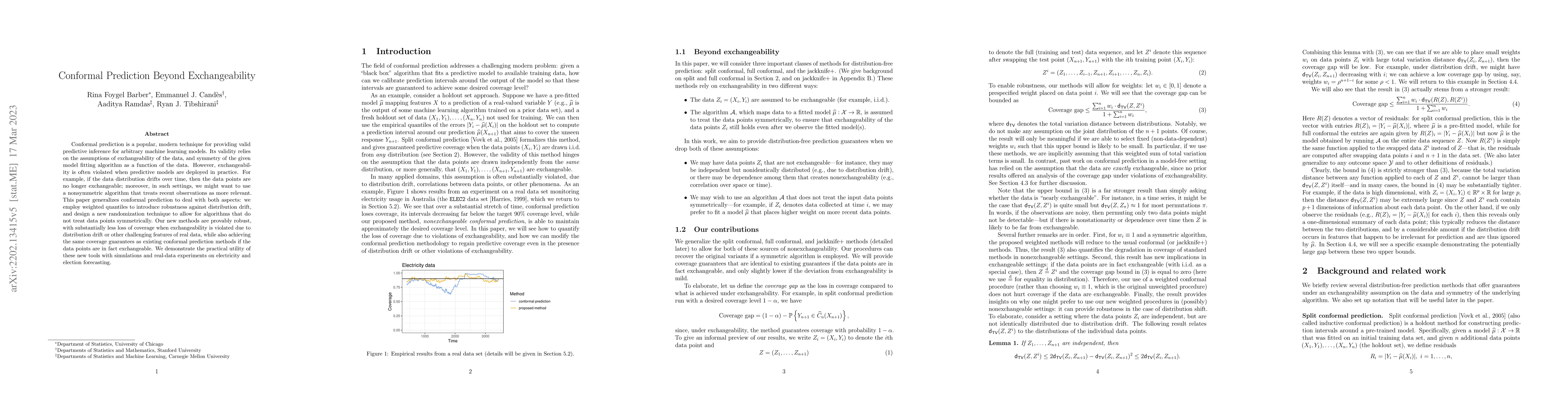 Thumbnail for Conformal prediction beyond exchangeability