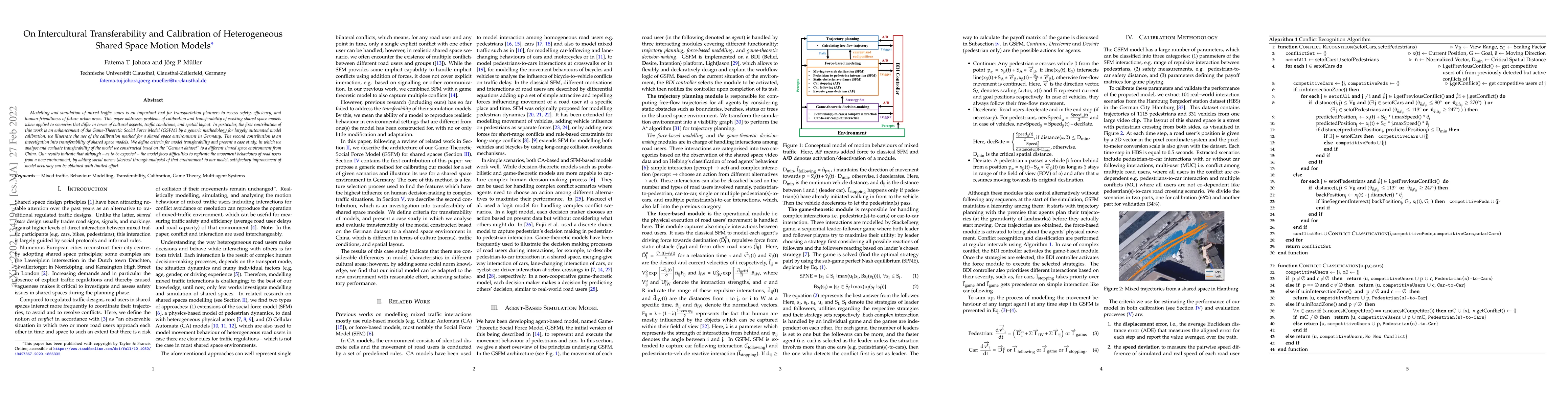 Thumbnail for On Intercultural Transferability and Calibration of Heterogeneous Shared
  Space Motion Models