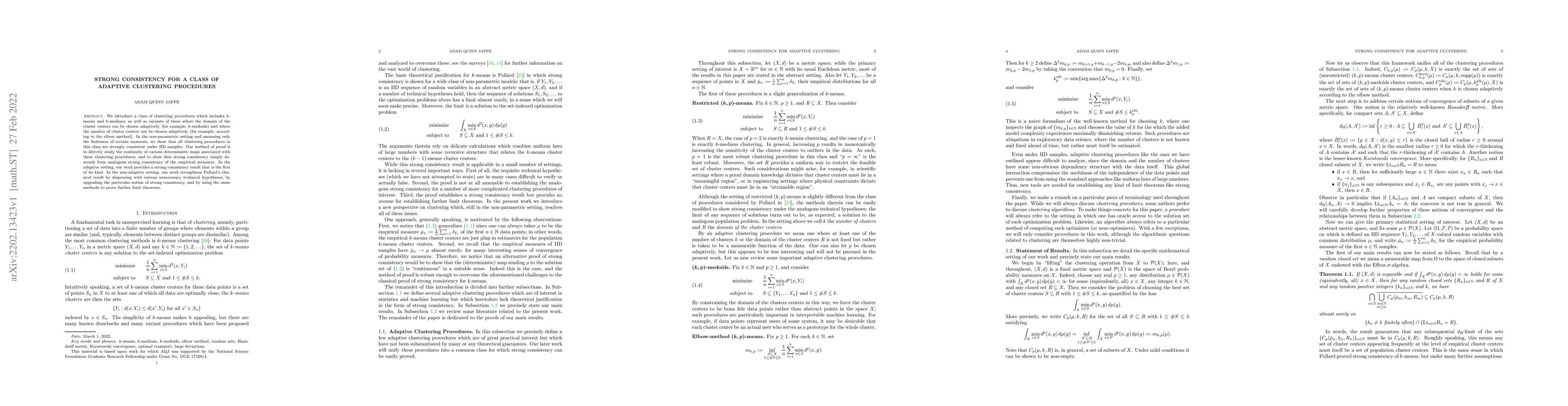 Thumbnail for Strong Consistency for a Class of Adaptive Clustering Procedures