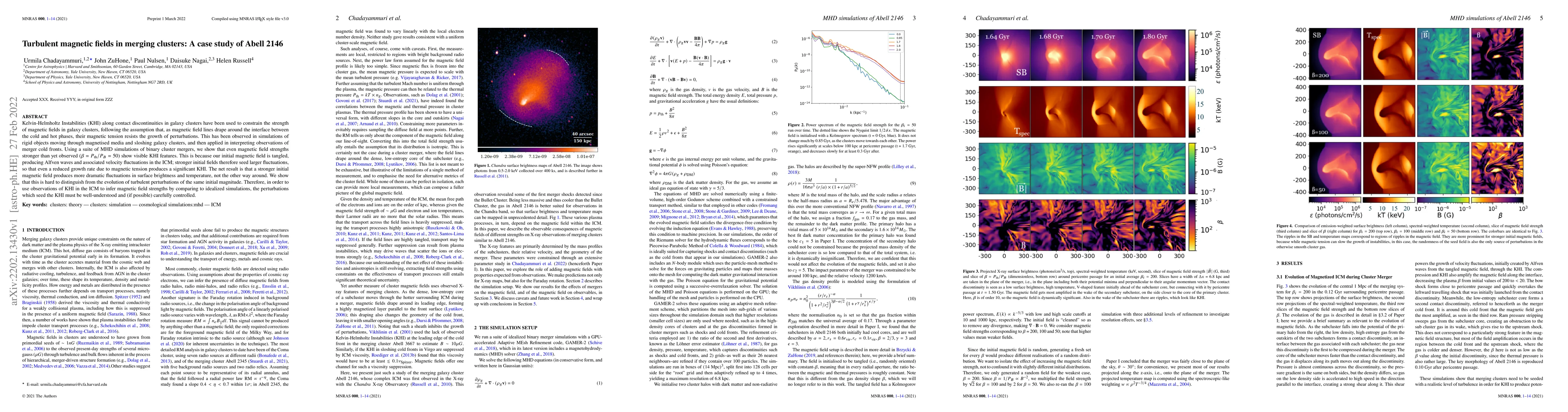 Thumbnail for Turbulent magnetic fields in merging clusters: A case study of Abell
  2146
