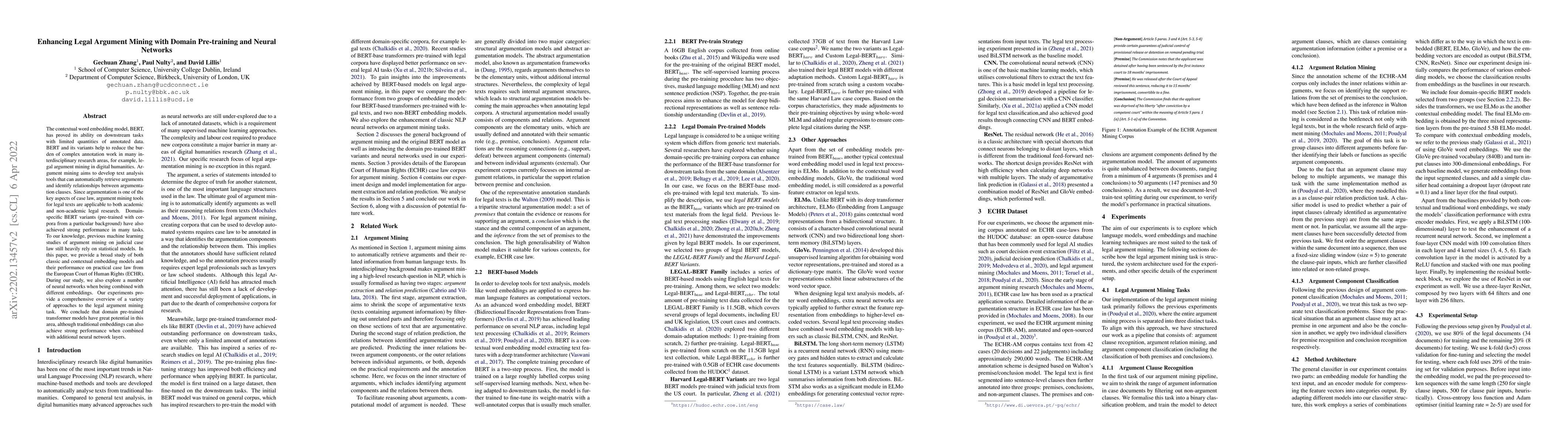 Thumbnail for Enhancing Legal Argument Mining with Domain Pre-training and Neural
  Networks