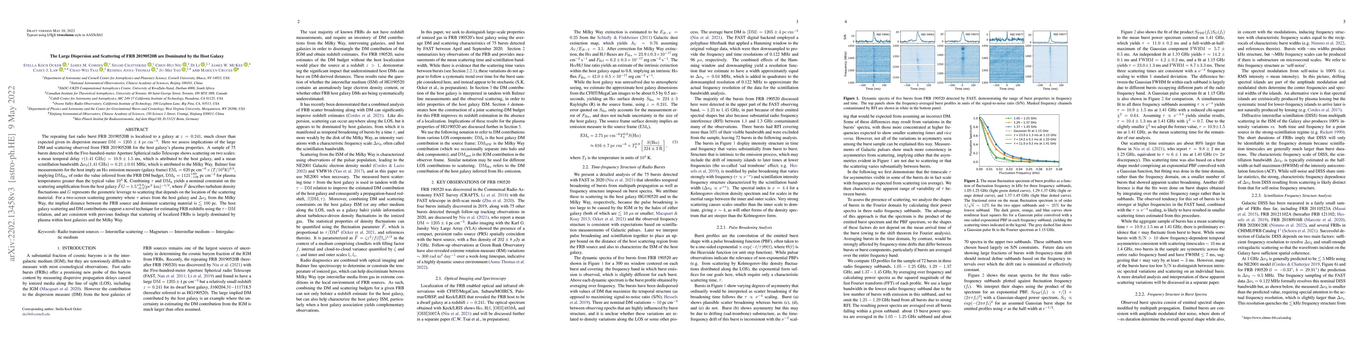 Thumbnail for The Large Dispersion and Scattering of FRB 20190520B are Dominated by
  the Host Galaxy