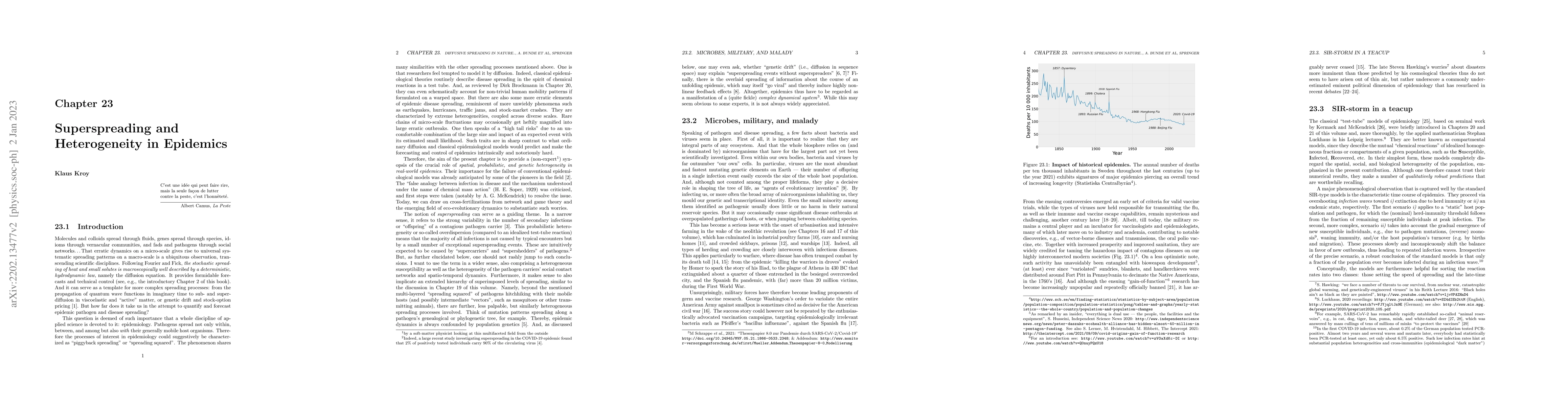 Thumbnail for Superspreading and Heterogeneity in Epidemics