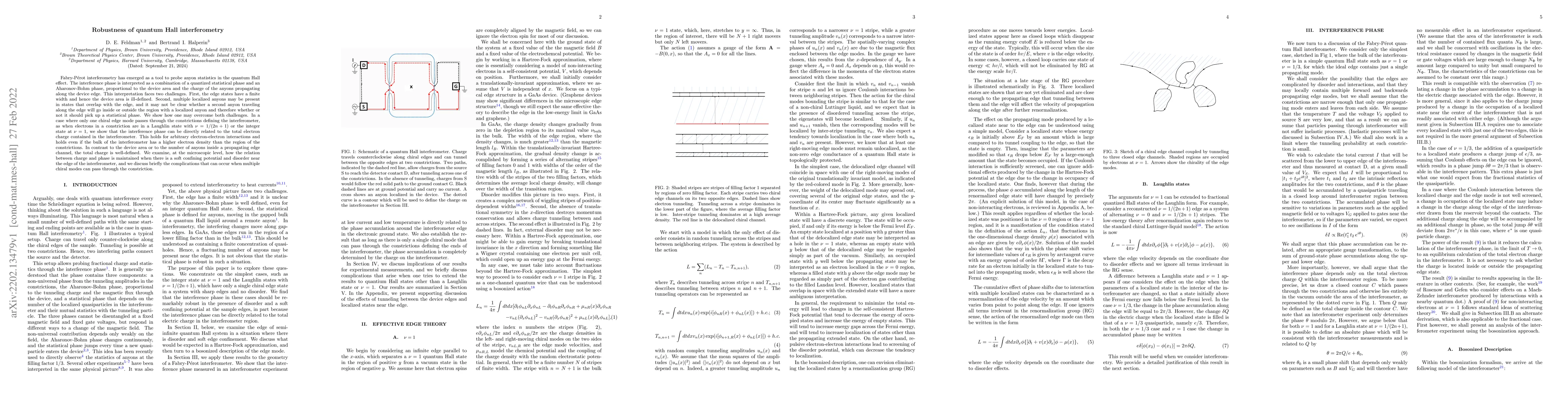 Thumbnail for Robustness of quantum Hall interferometry