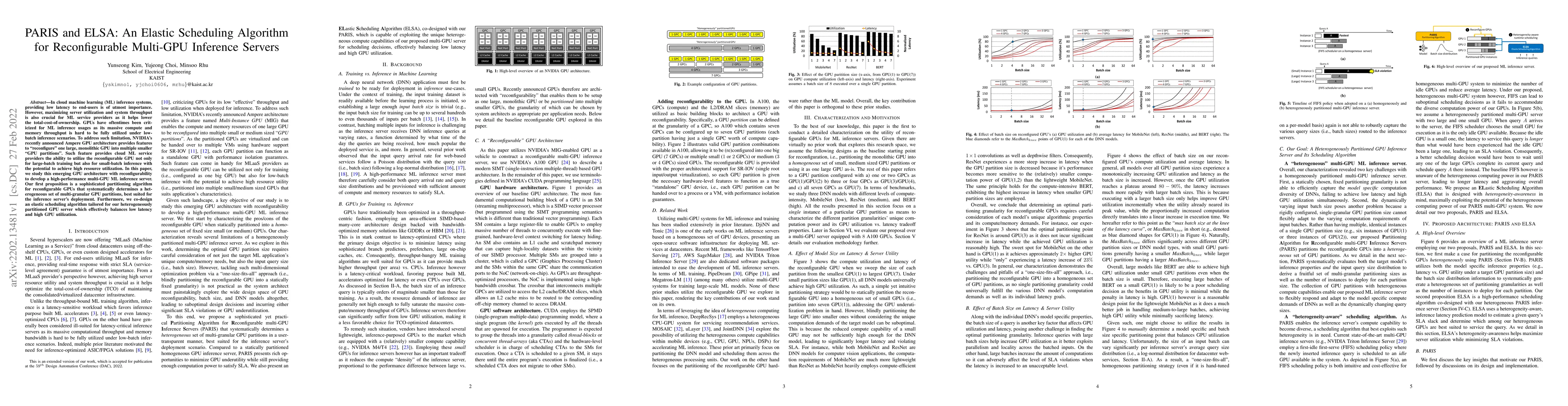 Thumbnail for PARIS and ELSA: An Elastic Scheduling Algorithm for Reconfigurable
  Multi-GPU Inference Servers