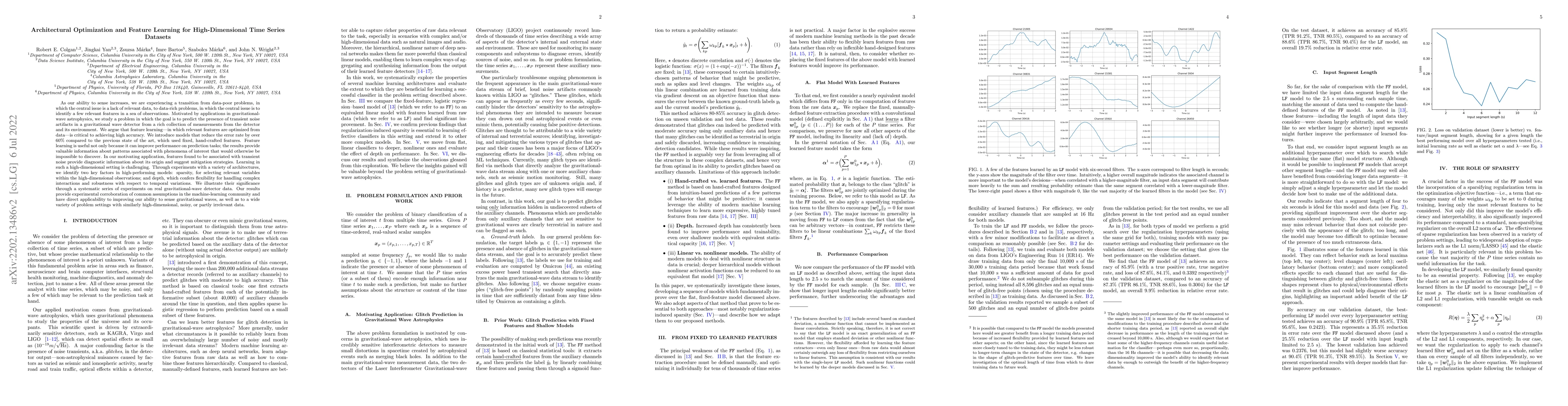 Thumbnail for Architectural Optimization and Feature Learning for High-Dimensional
  Time Series Datasets
