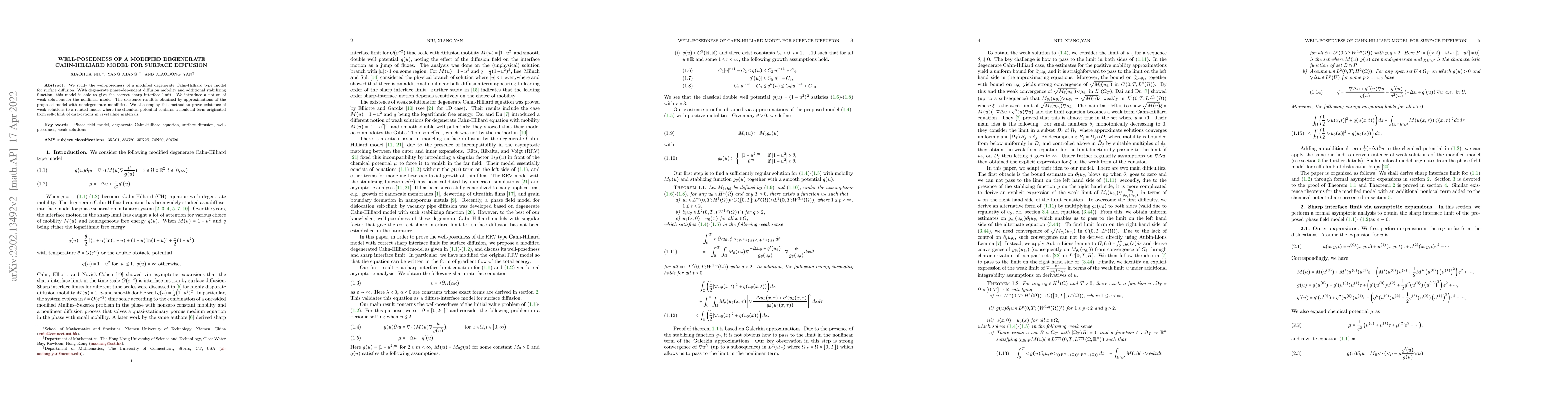 Thumbnail for Well-posedness of a modified degenerate Cahn-Hilliard model for surface
  diffusion