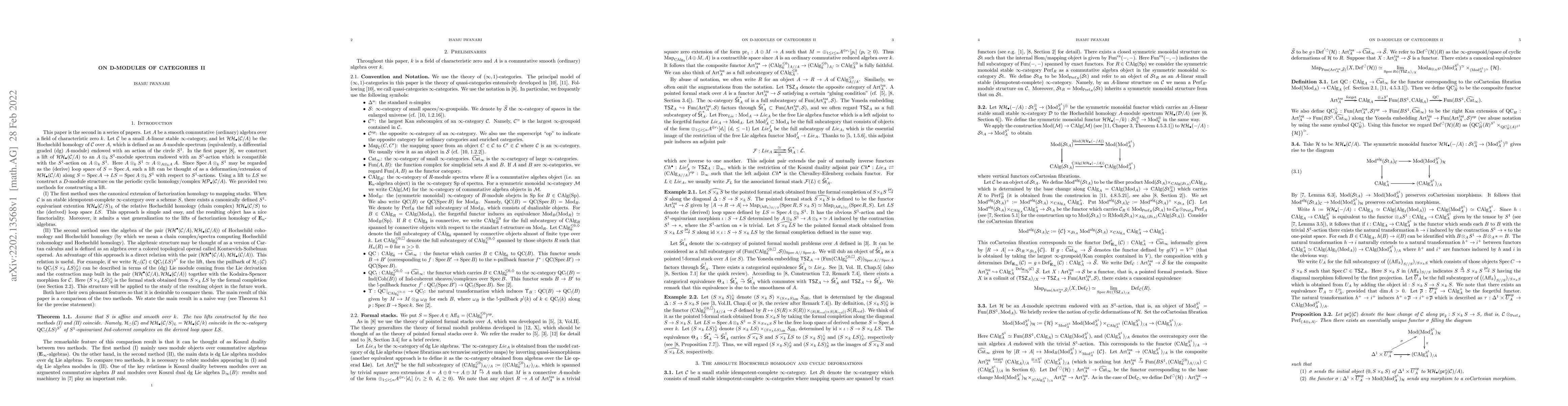 Thumbnail for On D-modules of categories II