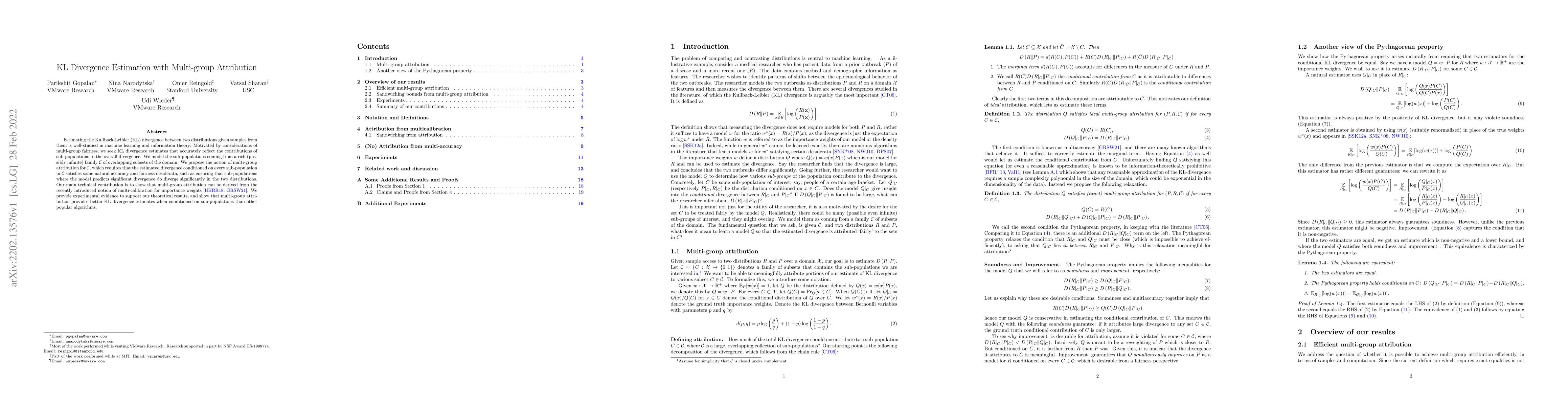 Thumbnail for KL Divergence Estimation with Multi-group Attribution