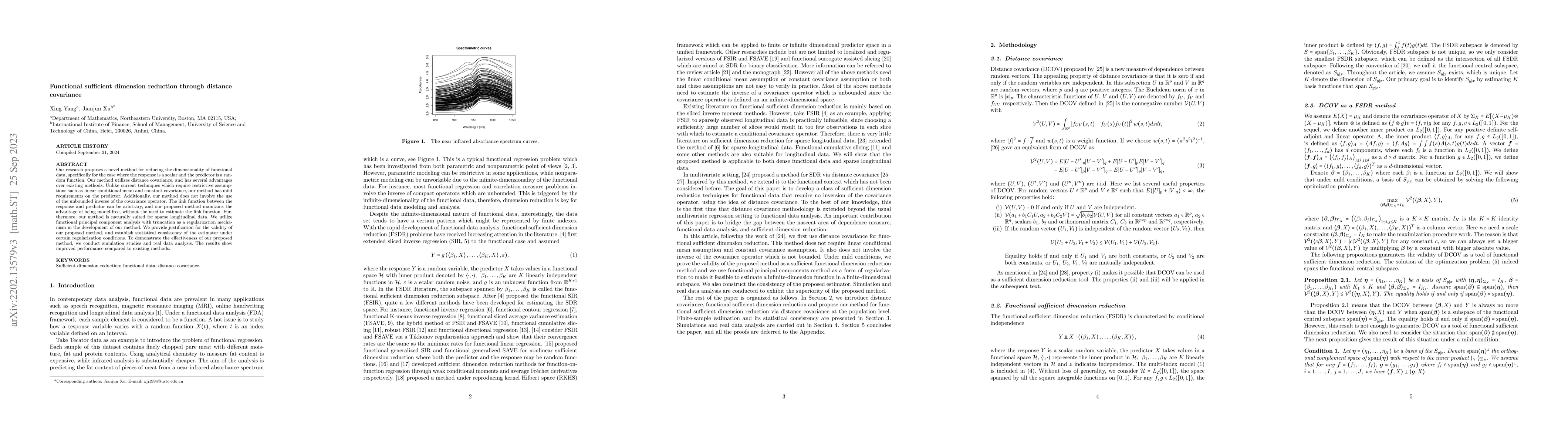 Thumbnail for Functional sufficient dimension reduction through distance covariance