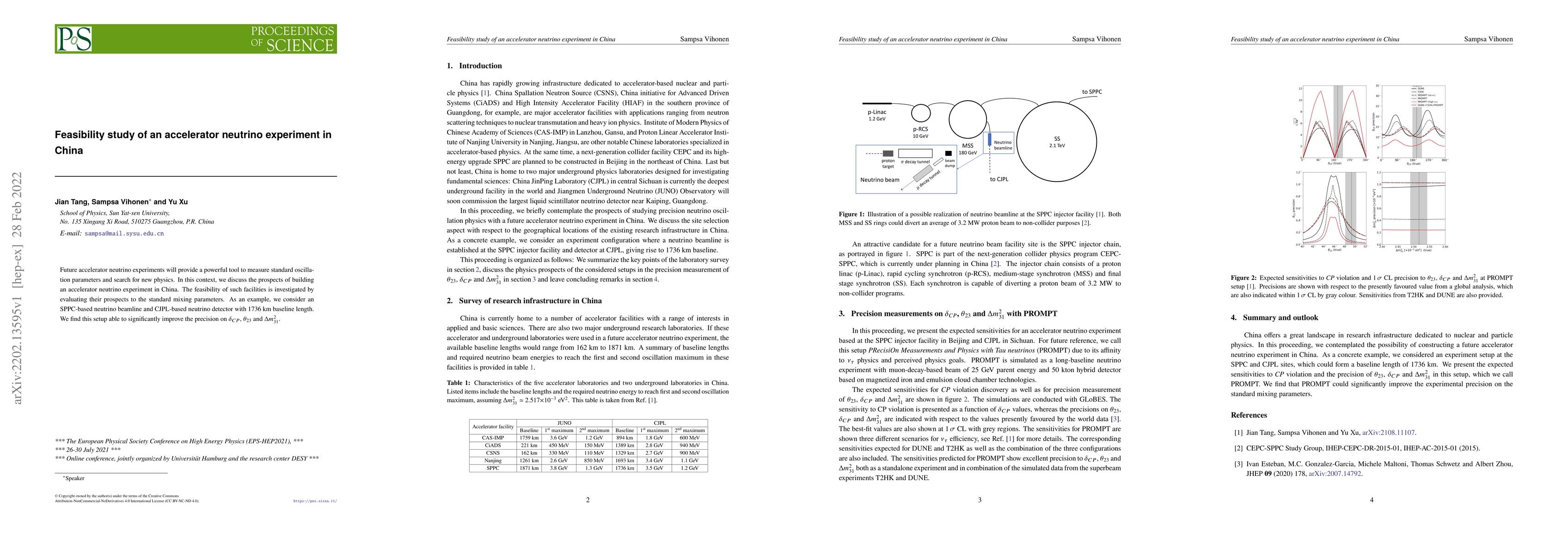 Thumbnail for Feasibility study of an accelerator neutrino experiment in China