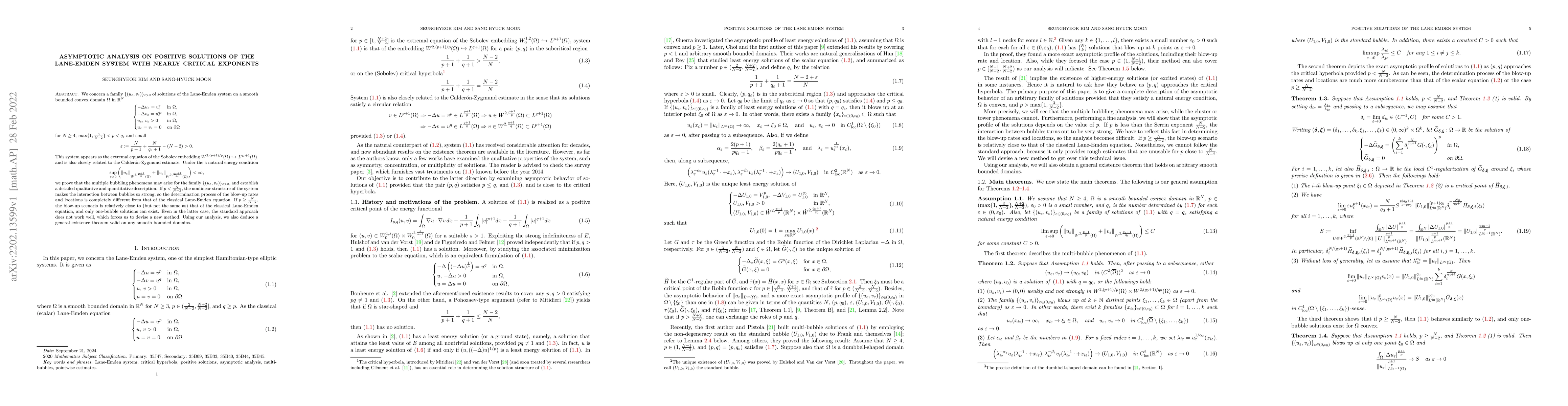 Thumbnail for Asymptotic analysis on positive solutions of the Lane-Emden system with
  nearly critical exponents