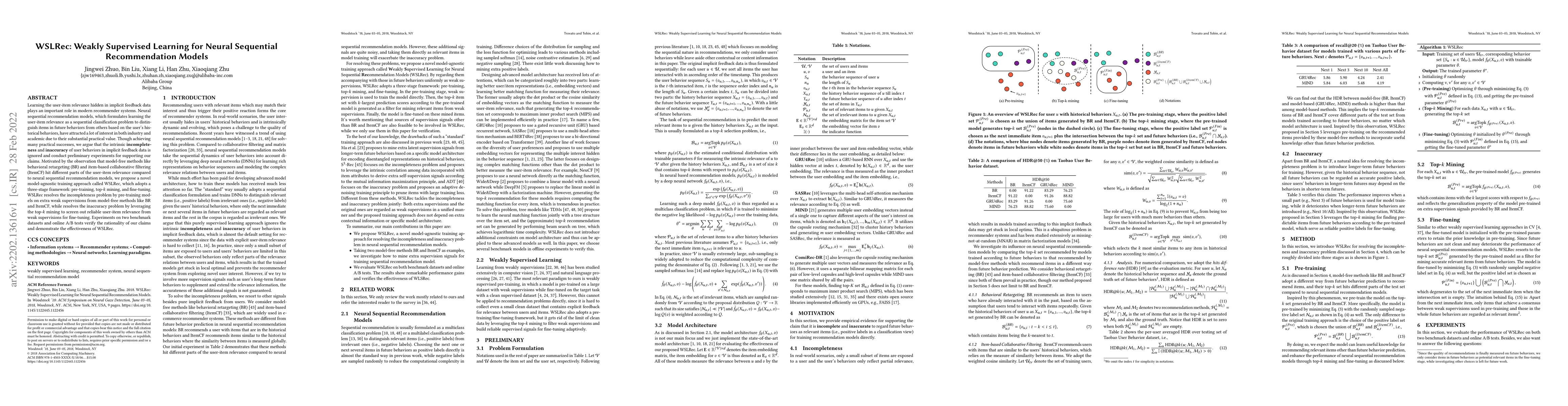 Thumbnail for WSLRec: Weakly Supervised Learning for Neural Sequential Recommendation
  Models