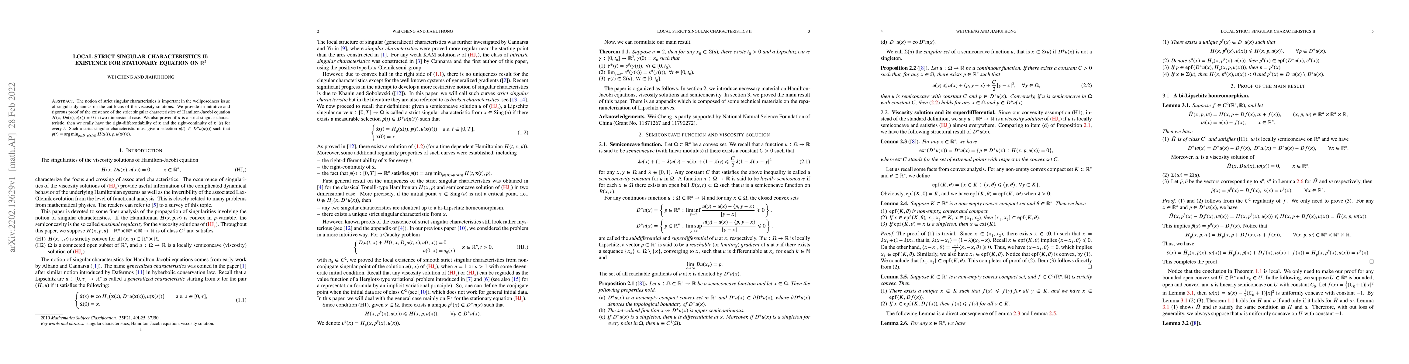 Thumbnail for Local strict singular characteristics II: existence for stationary
  equation on $\mathbb{R}^2$