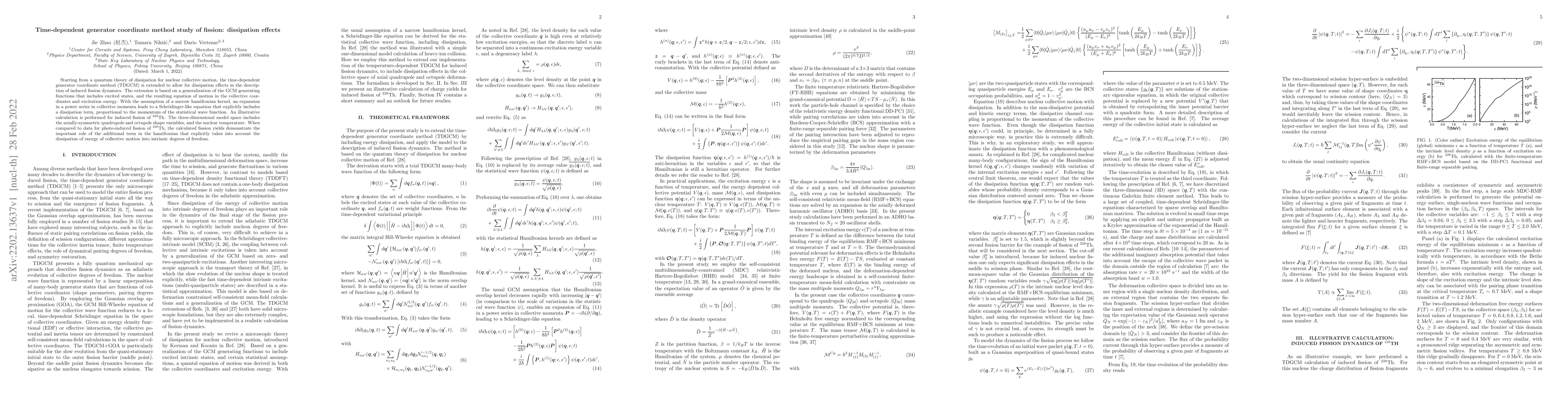 Thumbnail for Time-dependent generator coordinate method study of fission: dissipation
  effects