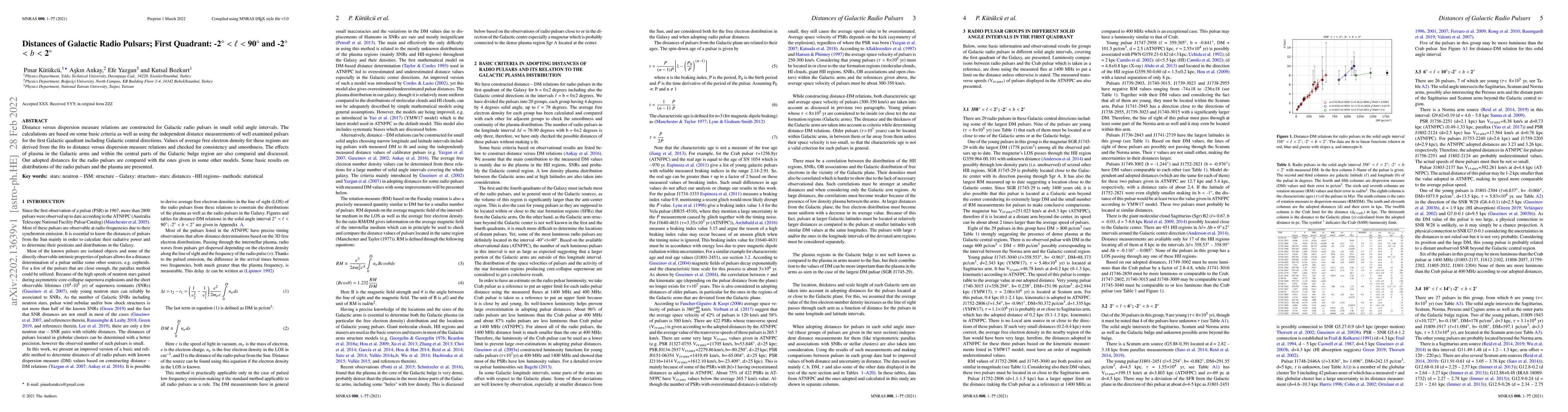 Thumbnail for Distances of Galactic Radio Pulsars; First Quadrant: $-2^\circ < \ell <
  90^\circ$ and $-2^\circ < b < 2^\circ$