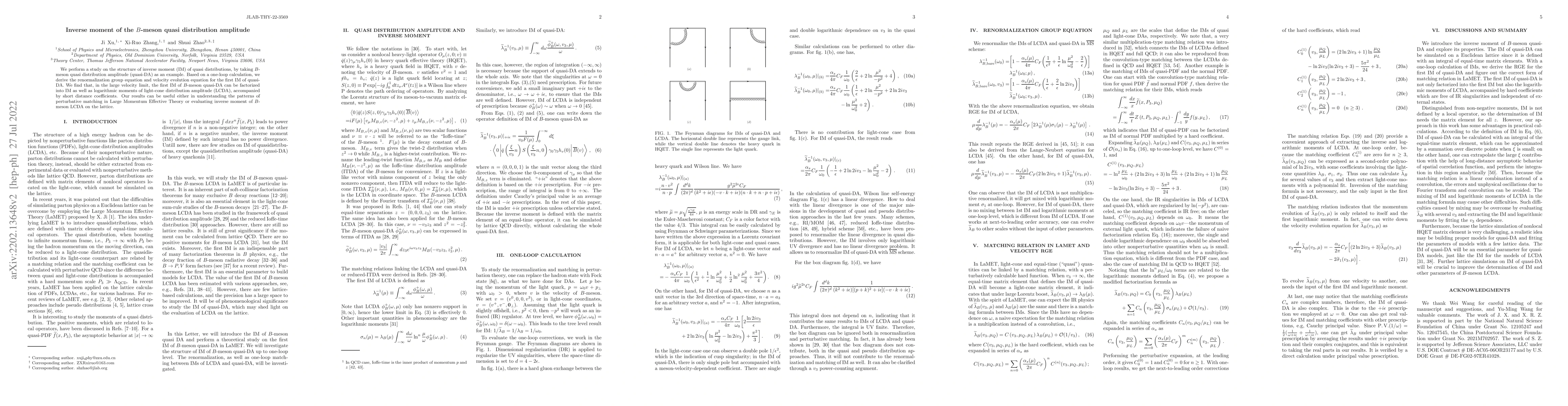 Thumbnail for Inverse moment of the $B$-meson quasi distribution amplitude