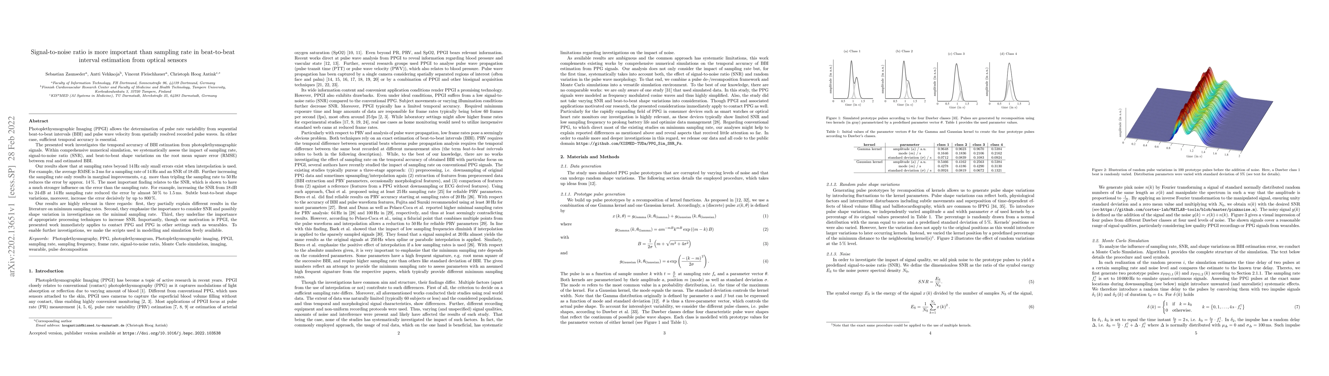Thumbnail for Signal-to-noise ratio is more important than sampling rate in
  beat-to-beat interval estimation from optical sensors