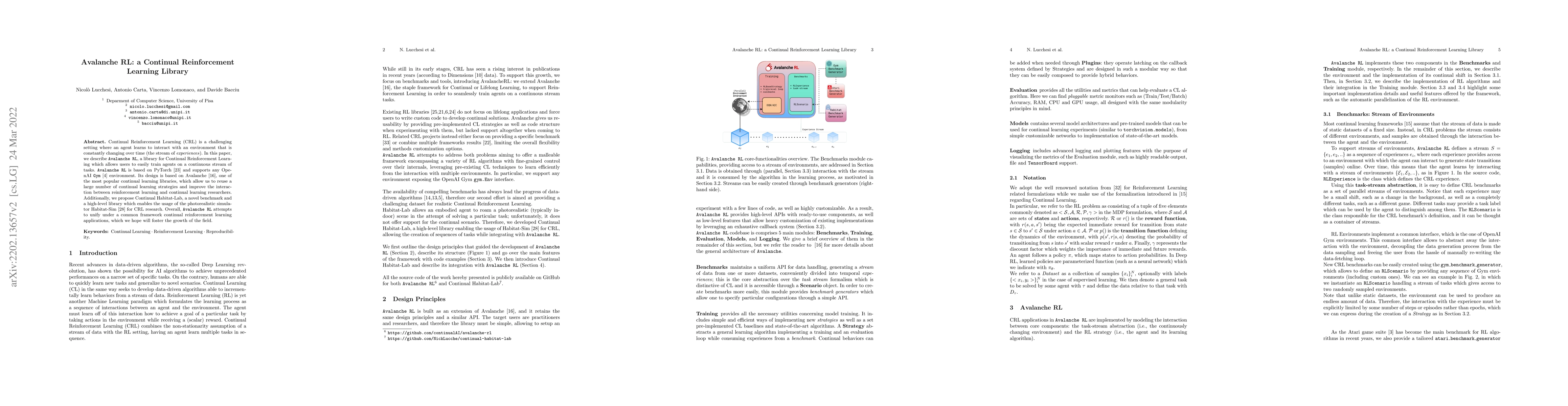 Thumbnail for Avalanche RL: a Continual Reinforcement Learning Library
