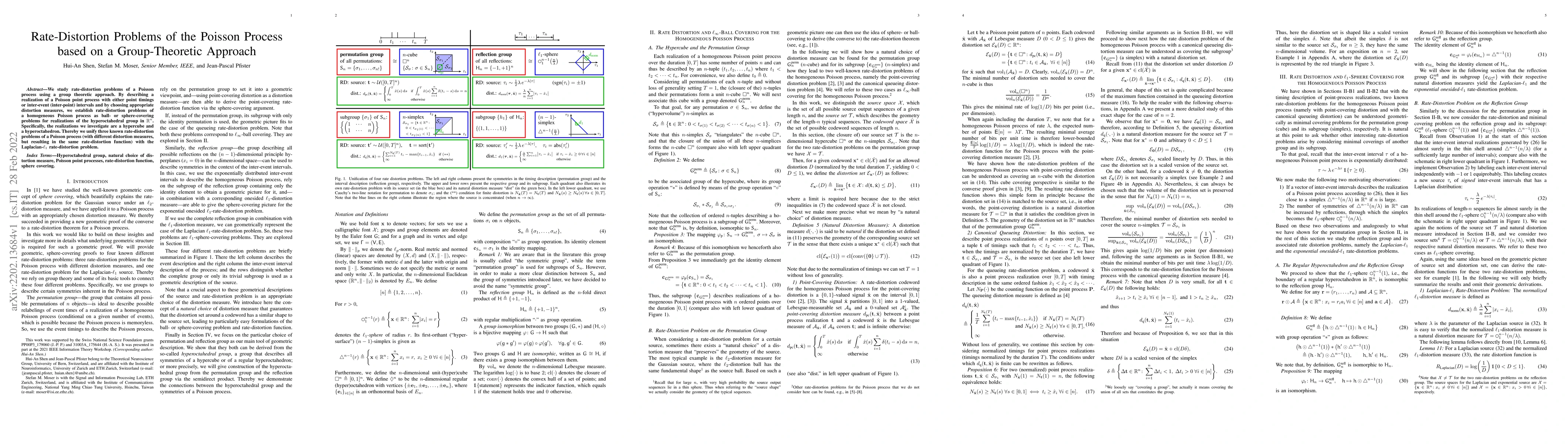 Thumbnail for Rate-Distortion Problems of the Poisson Process based on a
  Group-Theoretic Approach