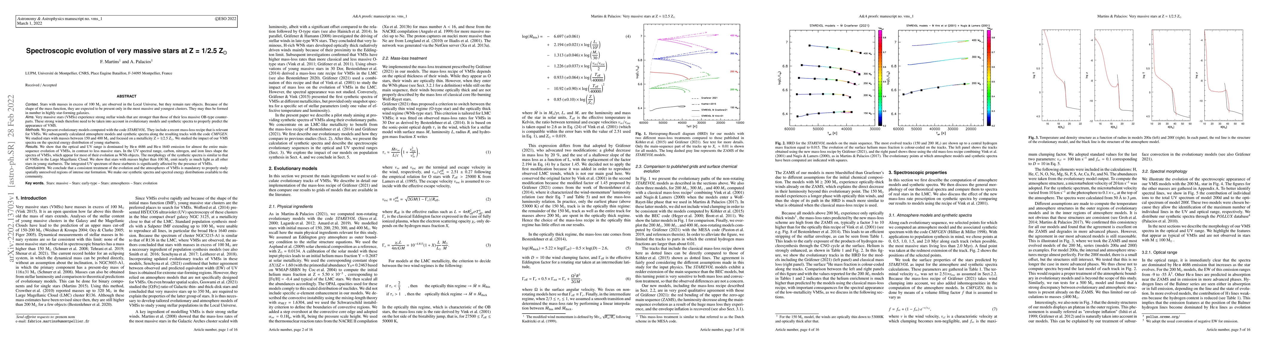 Thumbnail for Spectroscopic evolution of very massive stars at Z = 1/2.5 Zsun