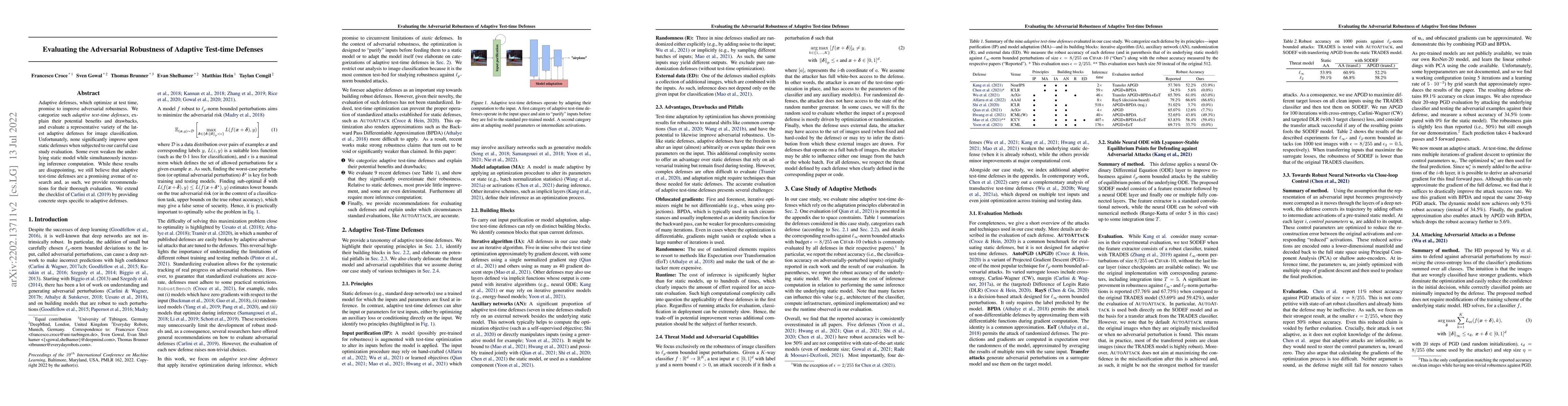 Thumbnail for Evaluating the Adversarial Robustness of Adaptive Test-time Defenses