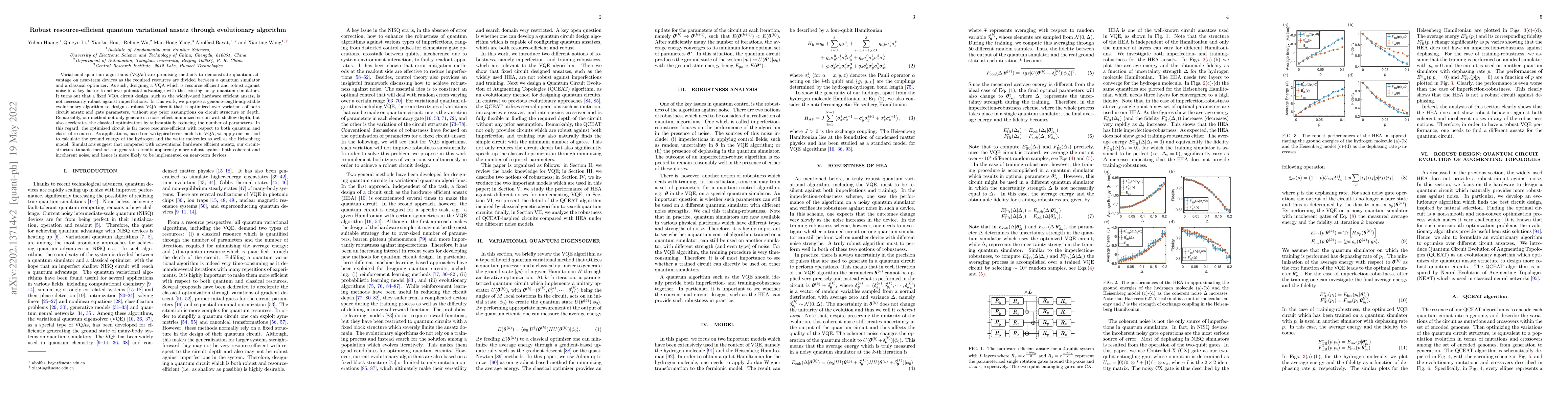 Thumbnail for Robust resource-efficient quantum variational ansatz through
  evolutionary algorithm