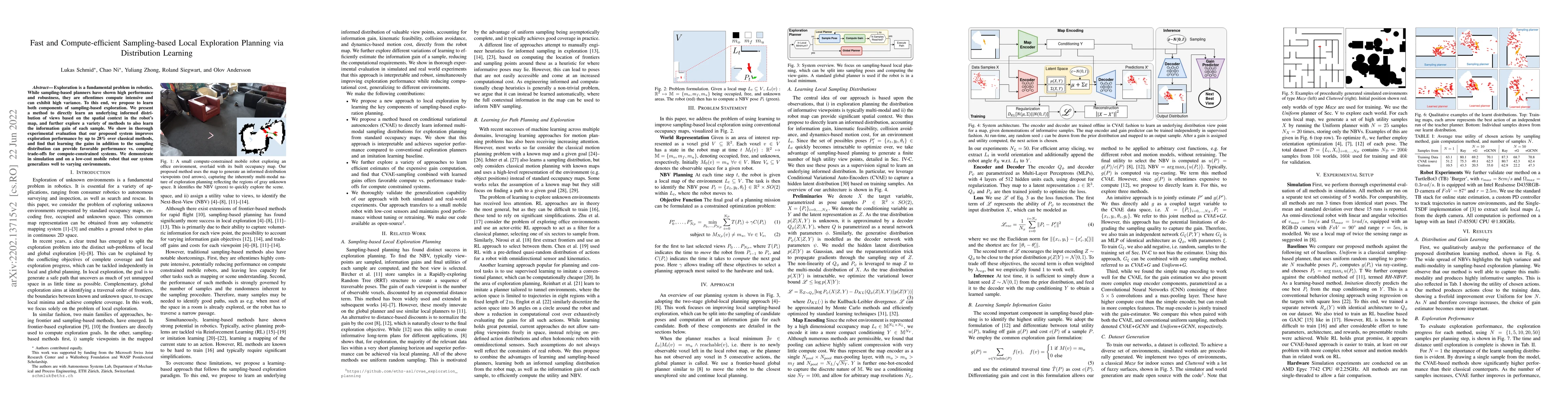 Thumbnail for Fast and Compute-efficient Sampling-based Local Exploration Planning via
  Distribution Learning