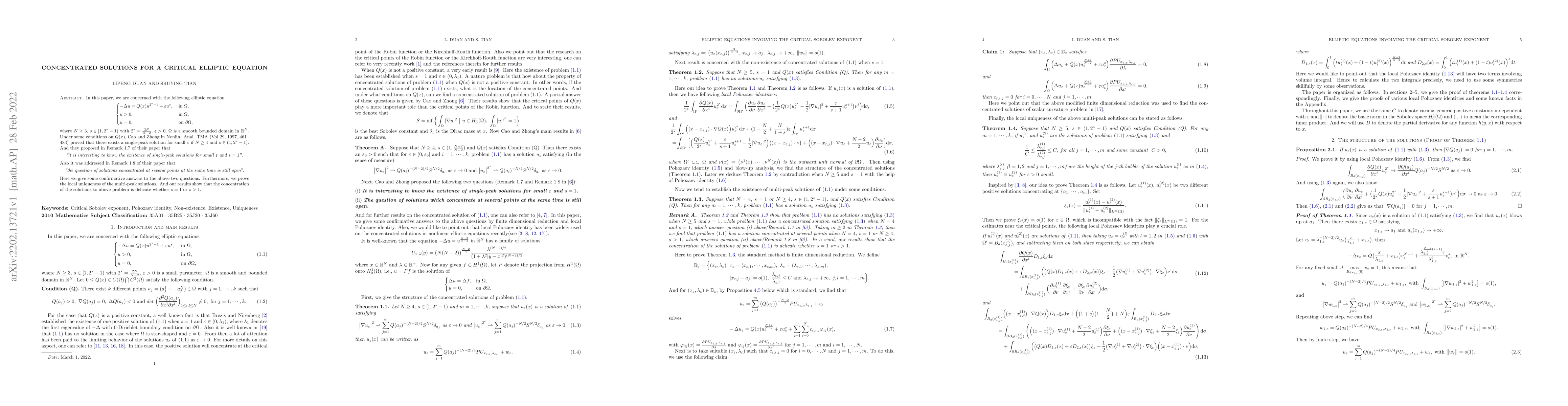 Thumbnail for Positive solutions for a critical elliptic equation