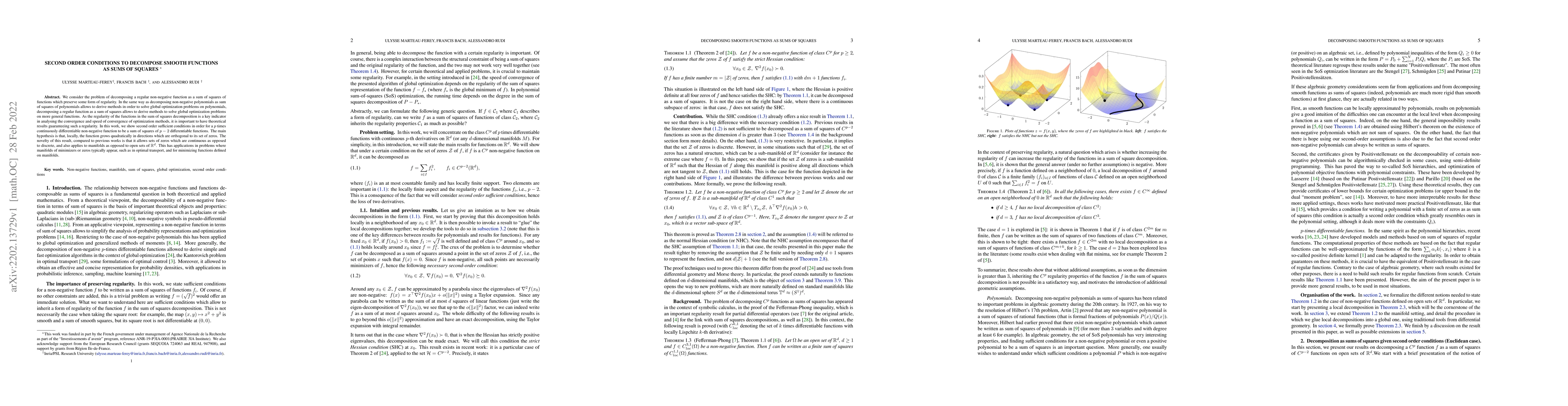 Thumbnail for Second order conditions to decompose smooth functions as sums of squares