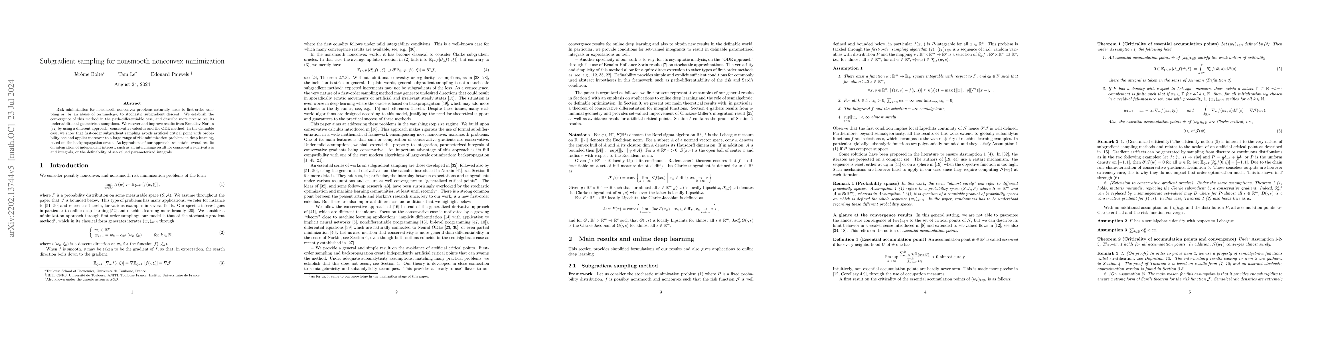 Thumbnail for Subgradient sampling for nonsmooth nonconvex minimization