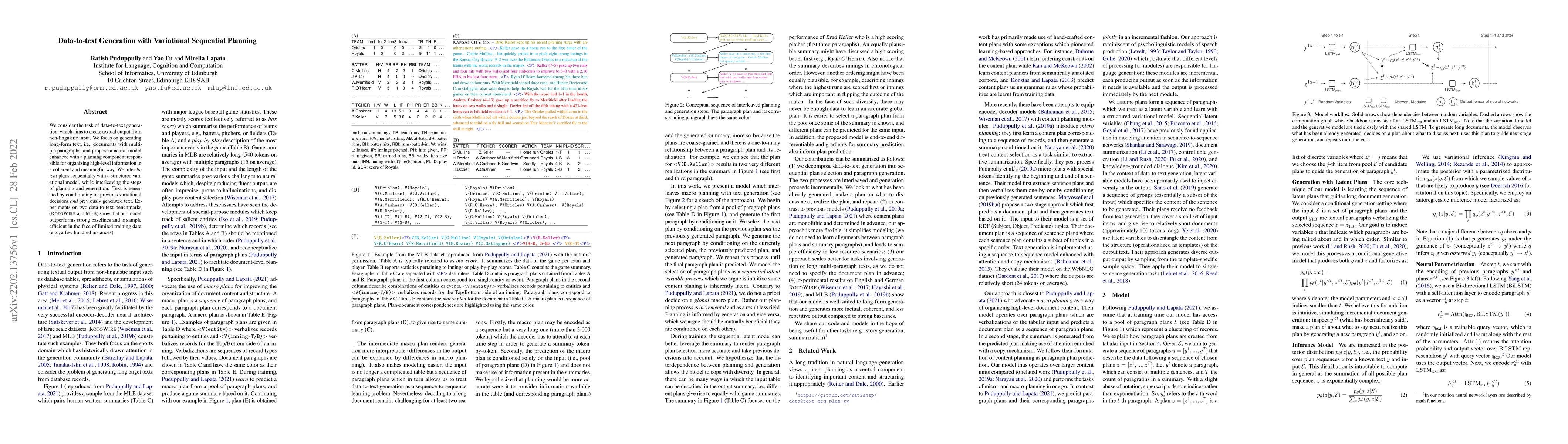 Thumbnail for Data-to-text Generation with Variational Sequential Planning