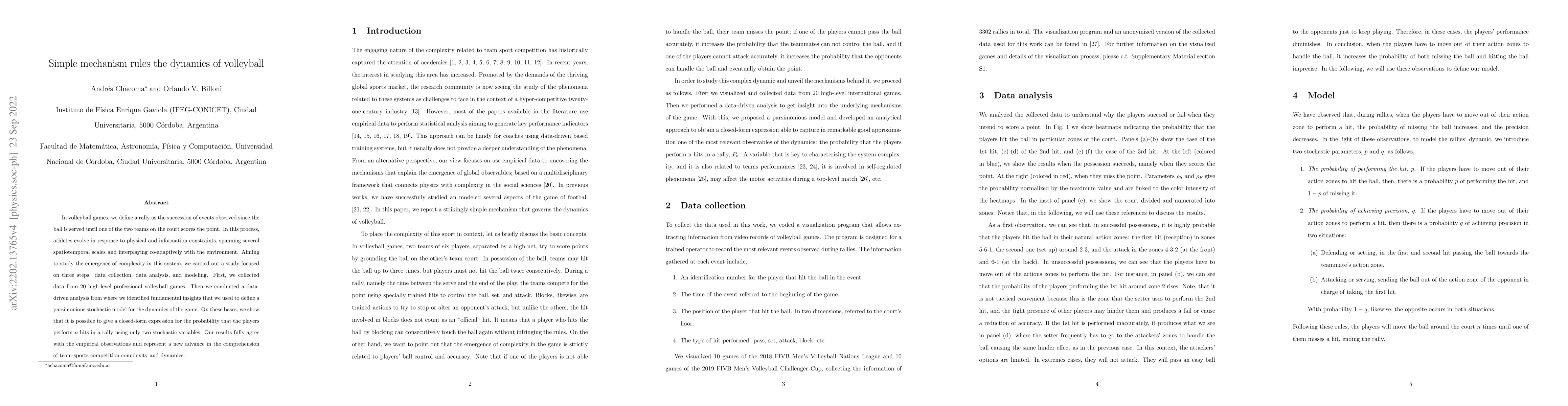 Thumbnail for Simple mechanism rules the dynamics of volleyball