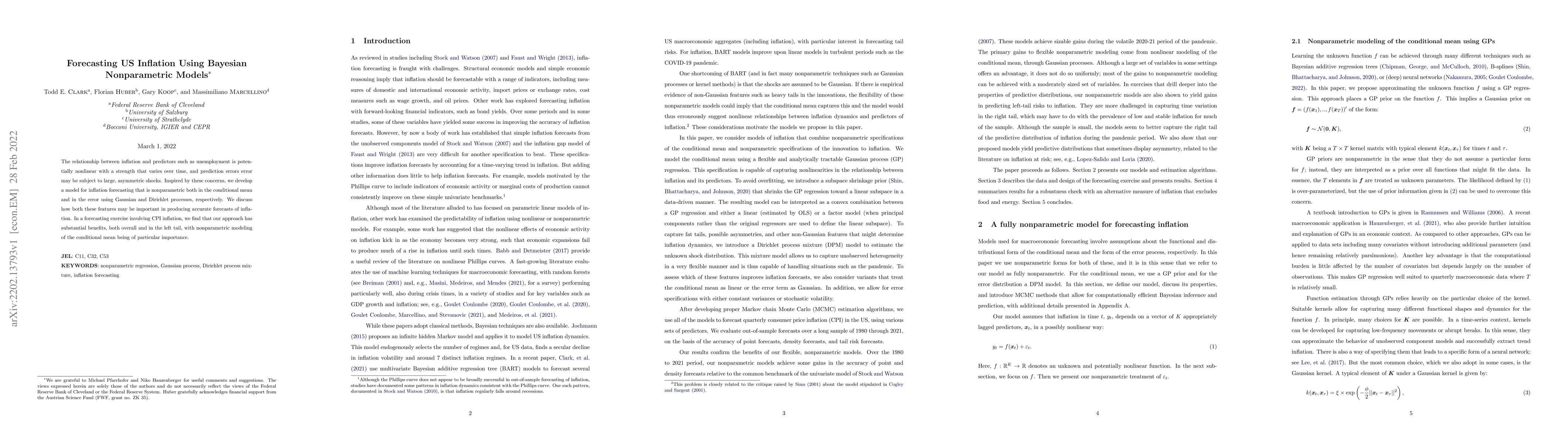 Thumbnail for Forecasting US Inflation Using Bayesian Nonparametric Models