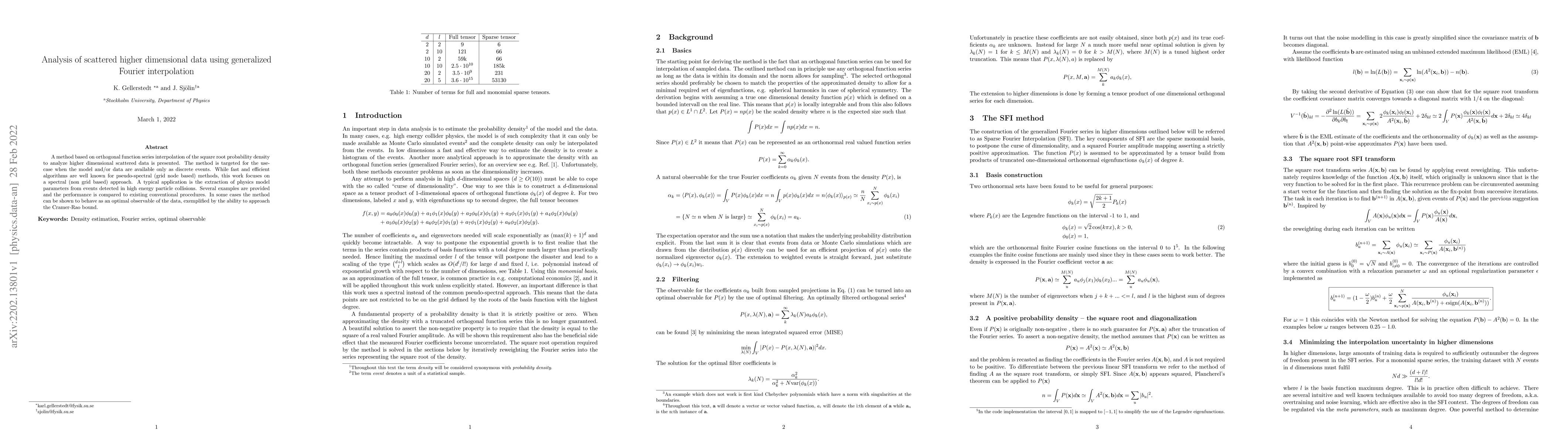 Thumbnail for Analysis of scattered higher dimensional data using generalized Fourier
  interpolation