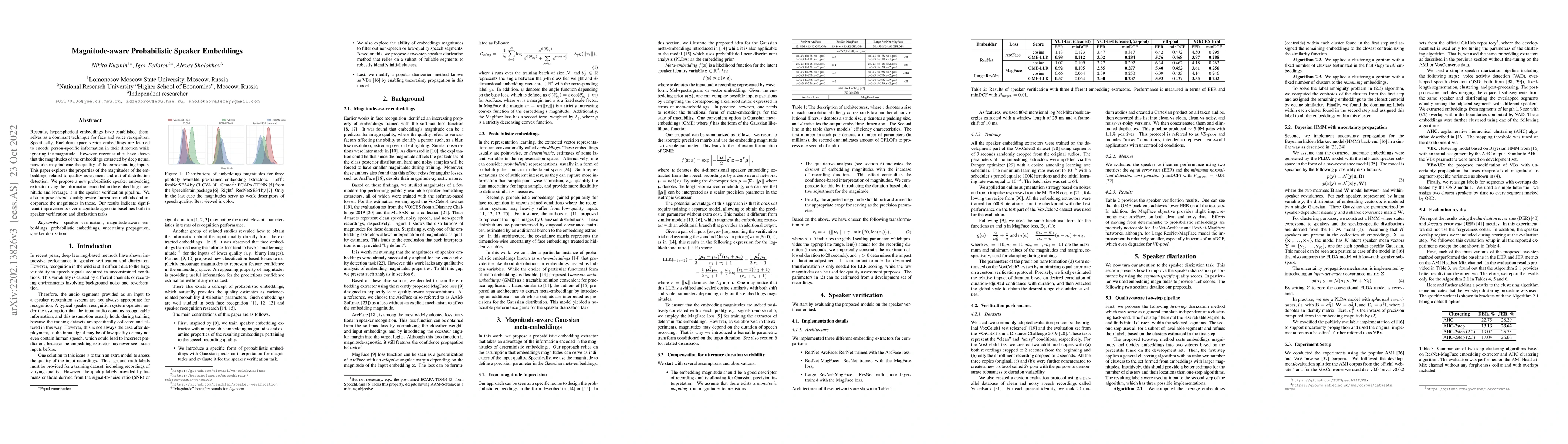 Thumbnail for Magnitude-aware Probabilistic Speaker Embeddings