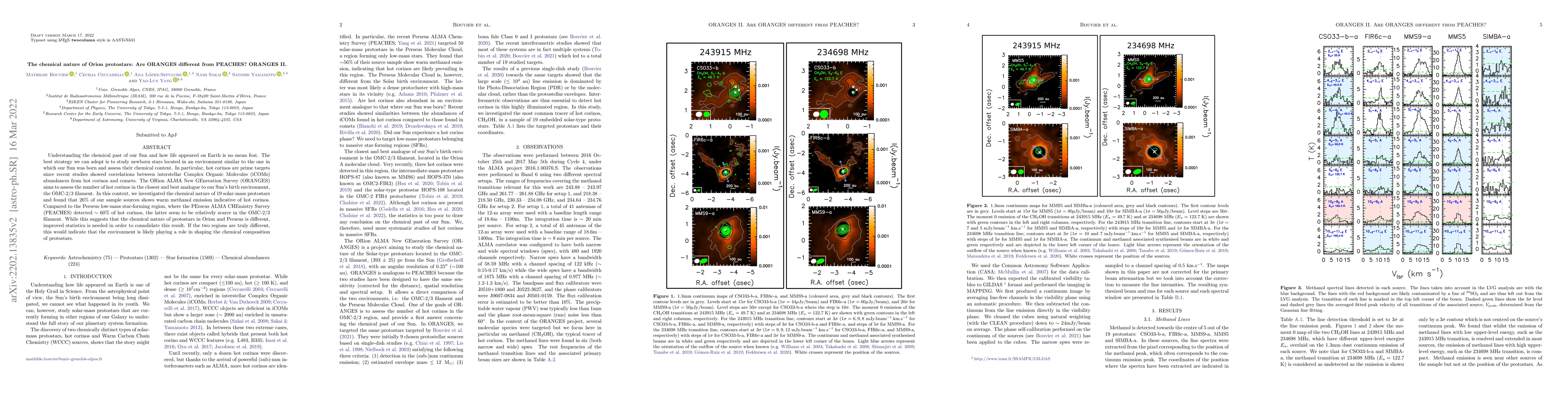 Thumbnail for The chemical nature of Orion protostars: Are ORANGES different from
  PEACHES? ORANGES II