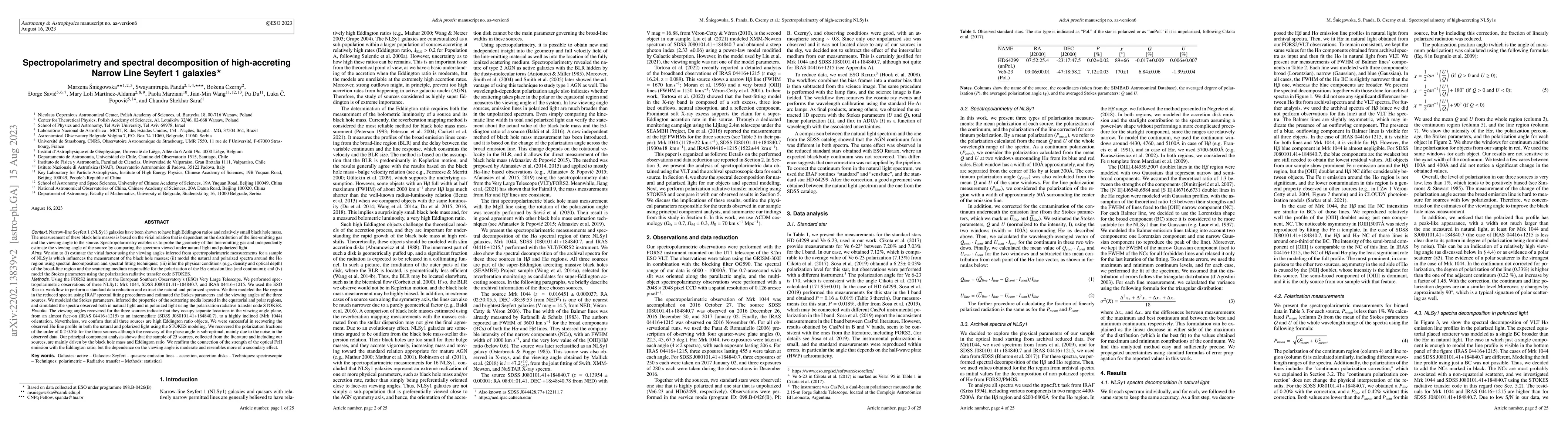 Thumbnail for Spectropolarimetry and spectral decomposition of high-accreting Narrow
  Line Seyfert 1 galaxies