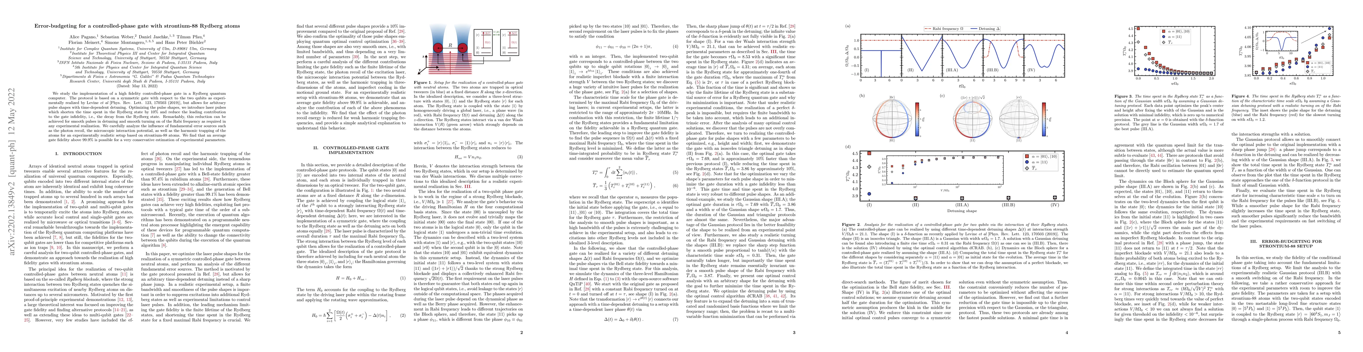 Thumbnail for Error-budgeting for a controlled-phase gate with strontium-88 Rydberg
  atoms