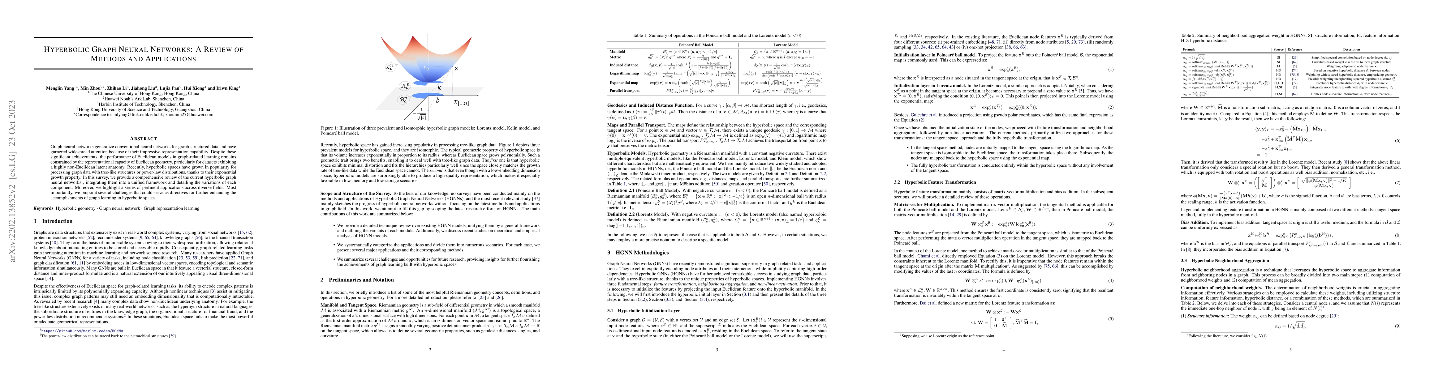 Thumbnail for Hyperbolic Graph Neural Networks: A Review of Methods and Applications