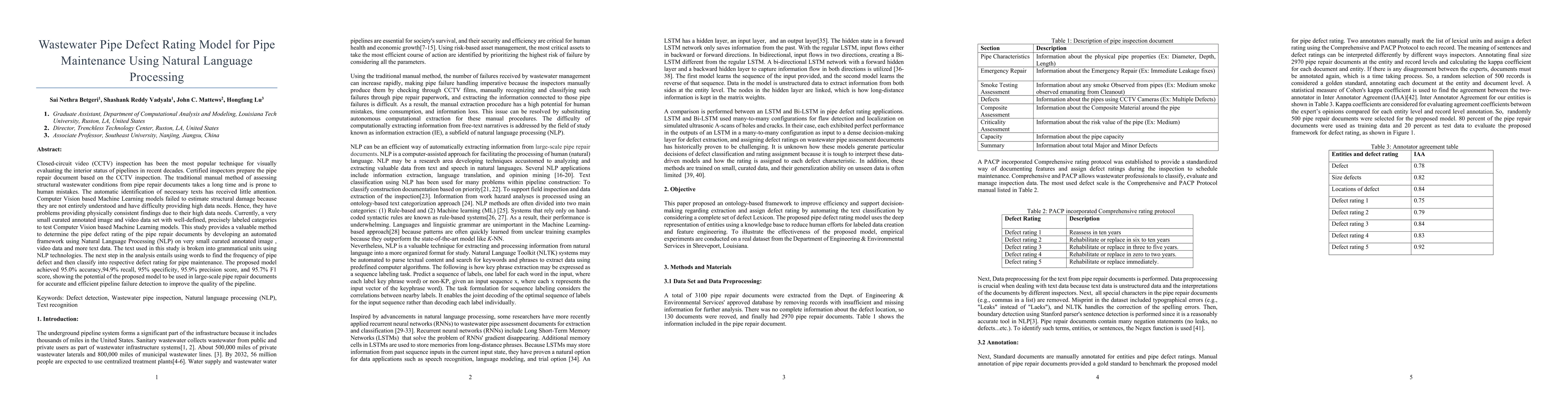 Thumbnail for Wastewater Pipe Rating Model Using Natural Language Processing