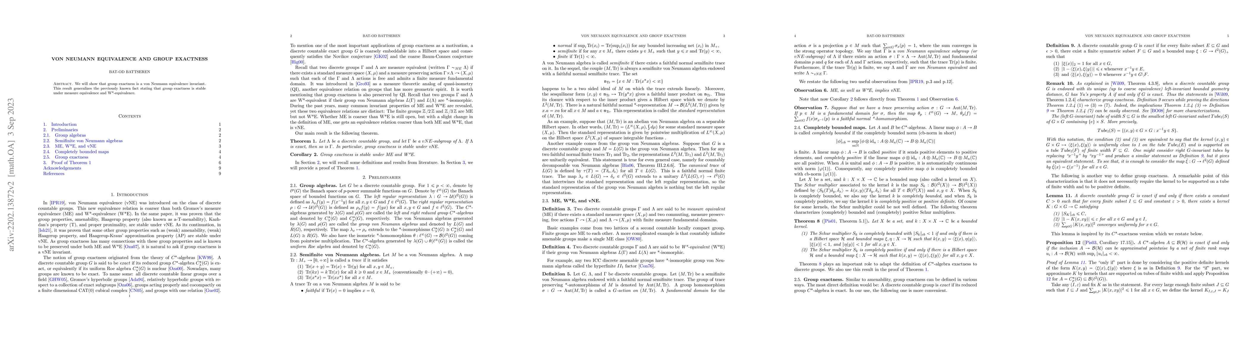 Thumbnail for Von Neumann equivalence and group exactness